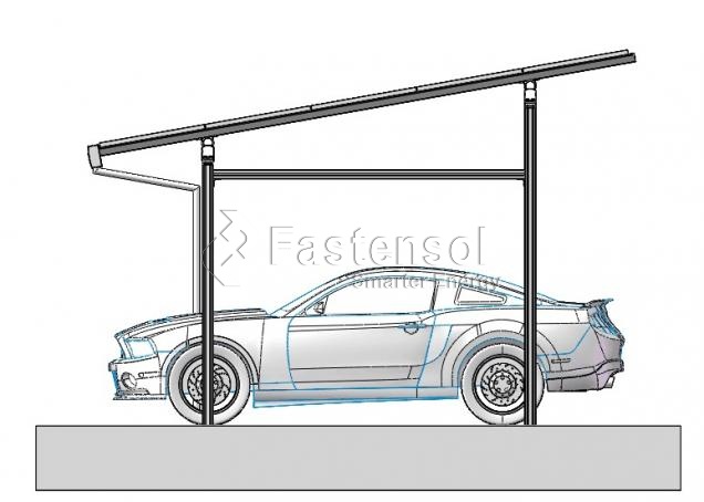 Aluminum Solar Waterproof Carport Mounting Structure
